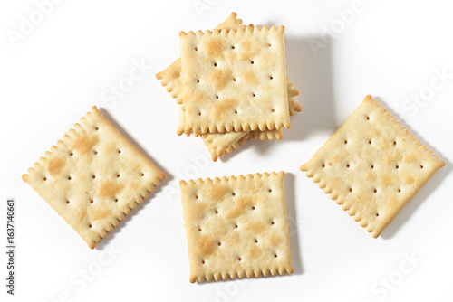 Saltine Crackers isolated on white background
