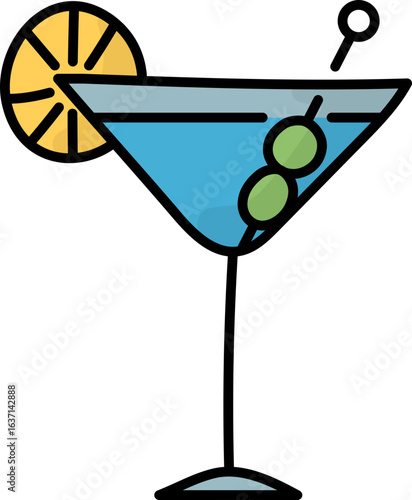 Glass martini line icon
