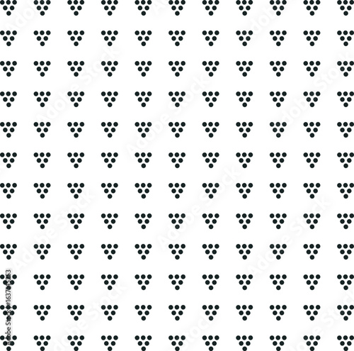 Triangular shapes or upside down pyramids are made up of dots and create texture.