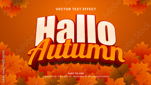 hallo autumn editable text effect
