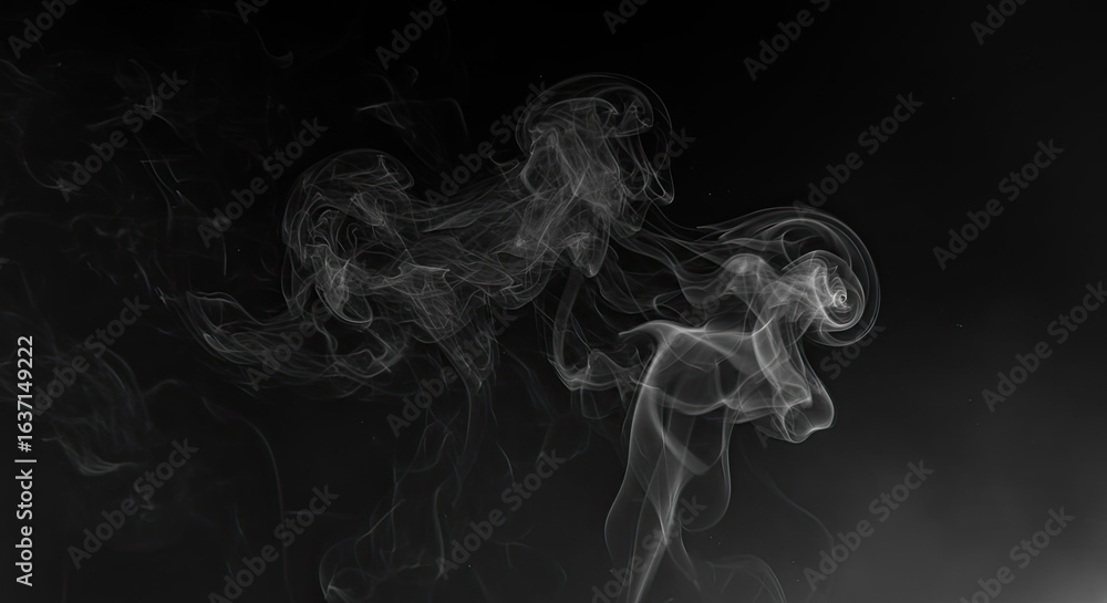 Fototapeta premium Abstract Smoke Patterns on Black Background 7.