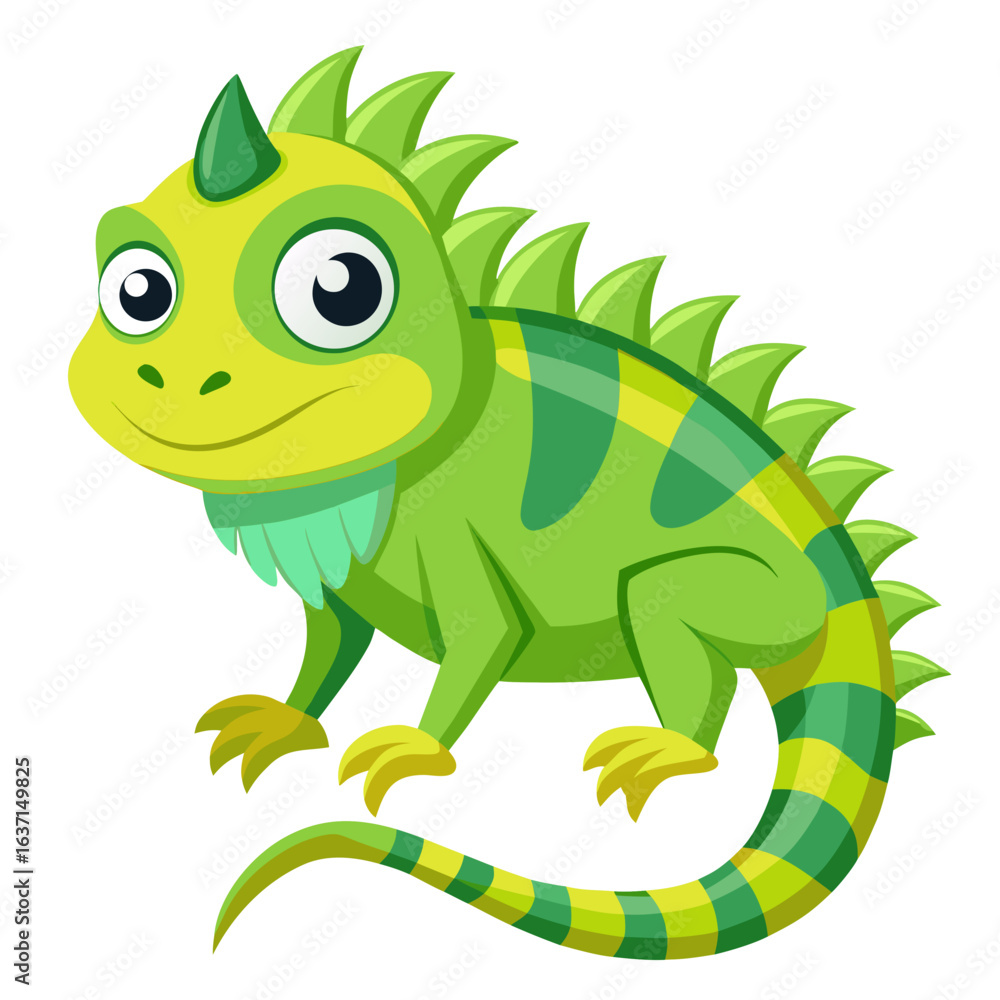 Fototapeta premium vector illustration of iguana, climbing, cartoon