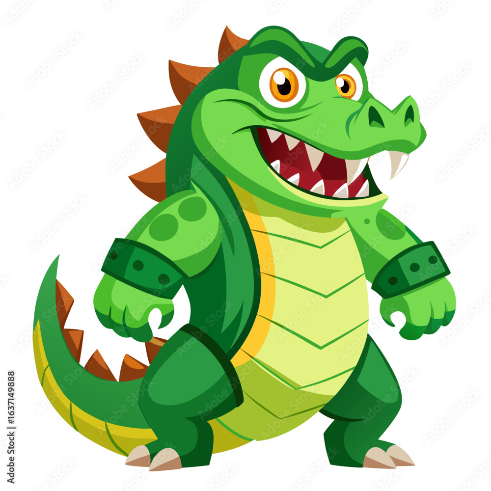 Obraz premium vector illustration of crocodile, swimming, cartoon