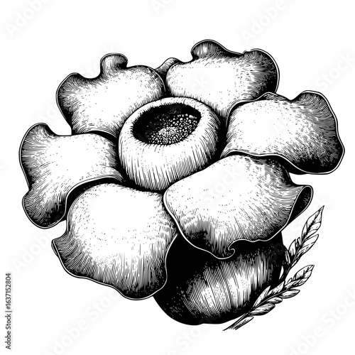 The Beauty and Uniqueness of Giant Flowers Rafflesia, isolated on white