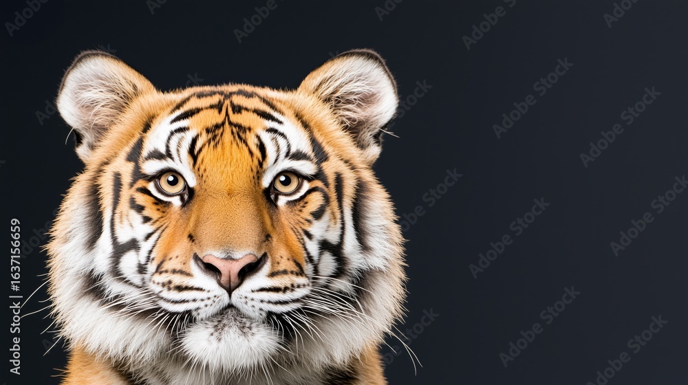Fototapeta premium Portrait of a Tiger with a black background