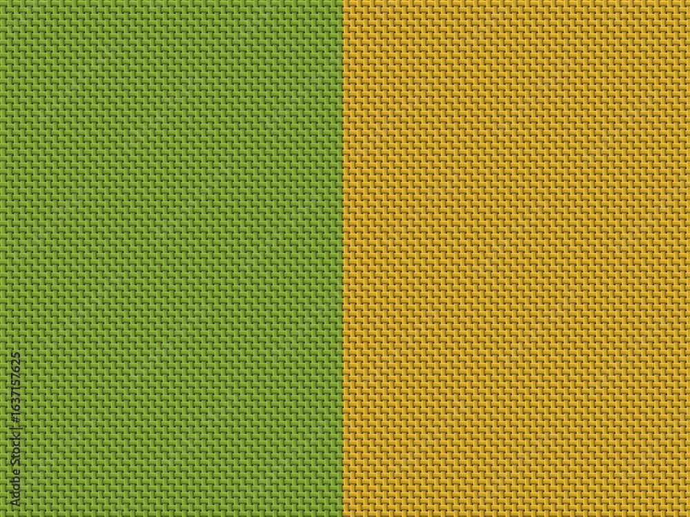 Fototapeta premium Woven texture background in green and yellow, seamless design.