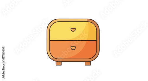Charming nightstand with gradient drawers radiates cozy, minimalist design style