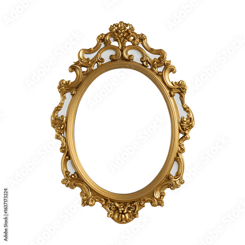 Ornate gold oval mirror frame