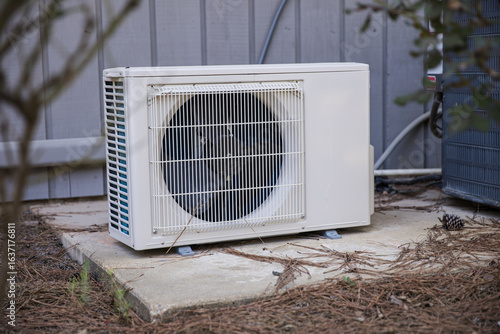 Air conditioning unit on concrete pad