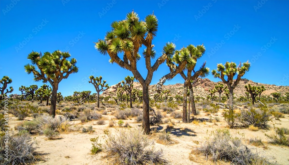 Fototapeta premium Desert landscape with Joshua trees (5)