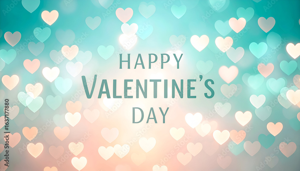 Naklejka premium Happy Valentines Day Hearts Background.