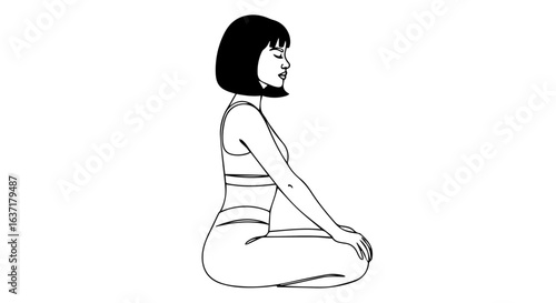 Woman practicing yoga. Woman practicing yoga for health, fitness and wellness. Practicing yoga strengthens the body and improves flexibility for a serene lifestyle.