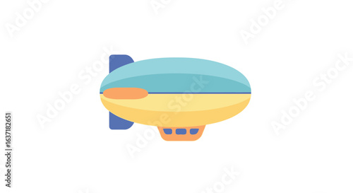 Pastel Colored Airship Icon for travel themed designs and presentations