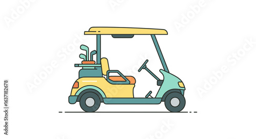 Stylish golf cart vector illustration on a clean white backdrop design
