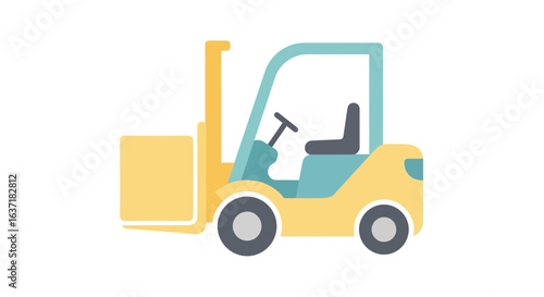 Stylized Forklift Illustration for Logistics and Warehouse Concepts