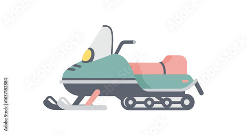 Stylized vector illustration of a snowmobile for winter adventure