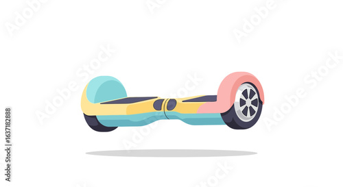 Vector design of balancing scooter, self-balancing board for urban travel