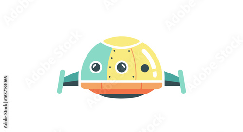 Cute Cartoon Spaceship Illustration on White Background for Kids Content