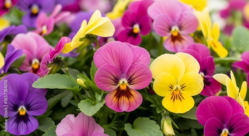 Colorful Spring Flowers in Bloom, Seasonal Nature Background