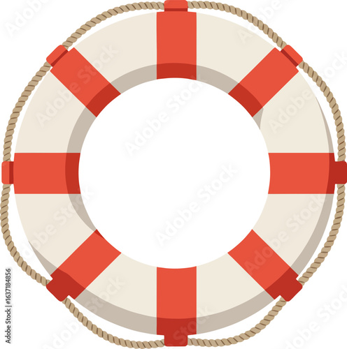 Lifebuoy Ring Flat Vector Isolated