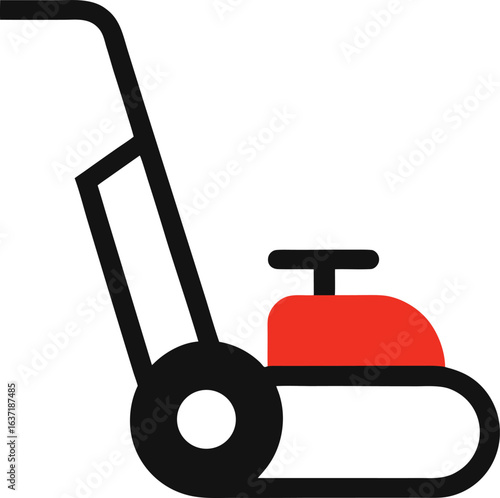 Lawn Mower Icon Set Vector Illustration Gardening and Landscaping Equipment Designs