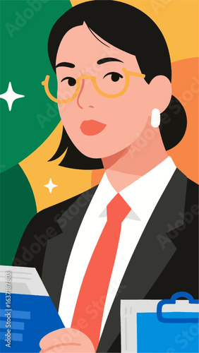 office worker woman vector