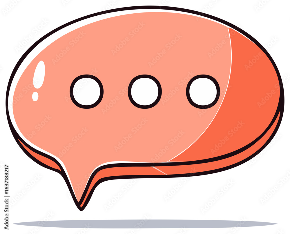 Orange Chat Bubble with Ellipsis Illustration of Communication in Message Form Orange Chat Bubble with Ellipsis Illustration of Communication in Message Form