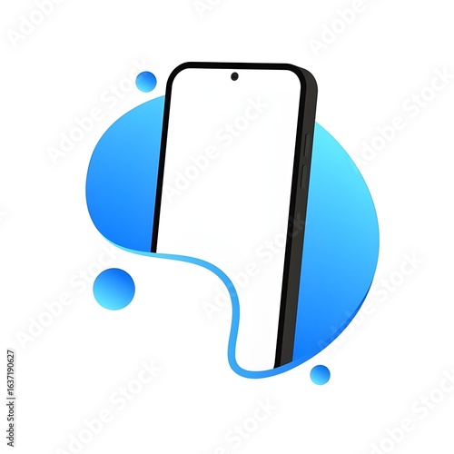 Modern Smartphone Design with Abstract Blue Background – Futuristic Illustration
