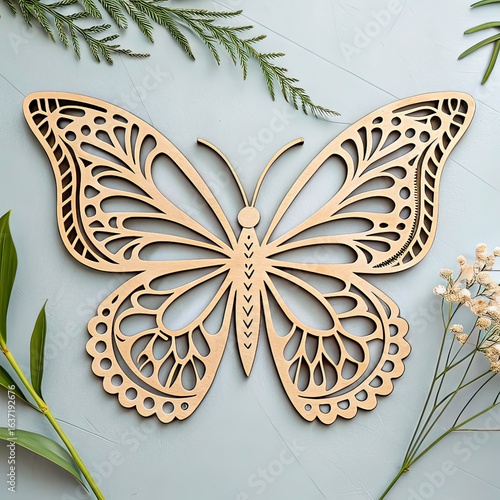 laser cut butterfly decoration wall art template 