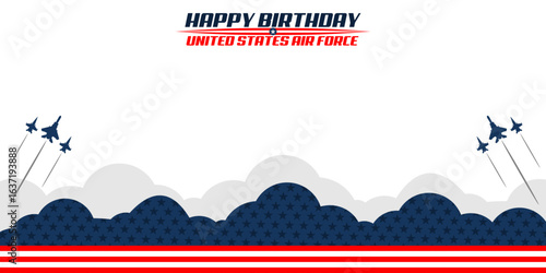 US Air Force Birthday Vector Background with copy space area. Suitable for use at the US Air Force Birthday event on September 18th