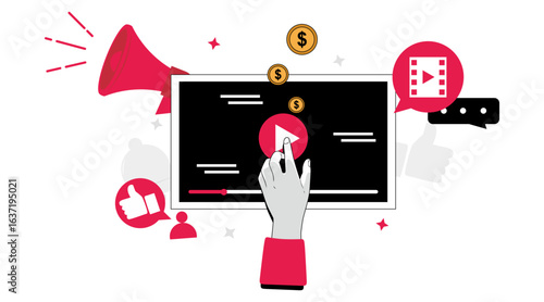 video marketing concept illustration