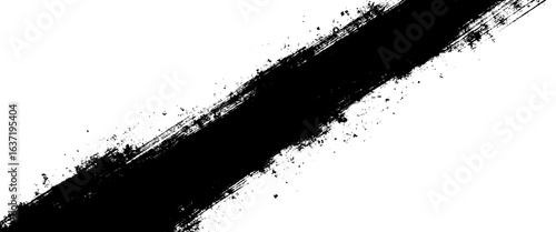 Vector grunge black ink paint brush stroke	