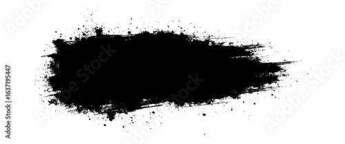 Vector grunge black ink paint brush stroke	