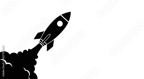 Startup Launch and Rapid Business Growth Rocket Icon