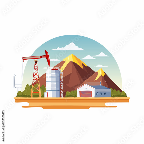 非金属鉱業を表すシンプルなベクターイラスト