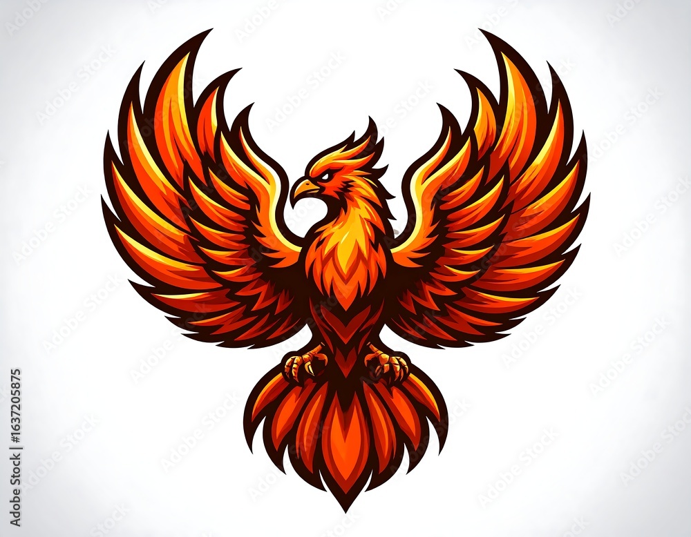 Fototapeta premium Fiery phoenix graphic