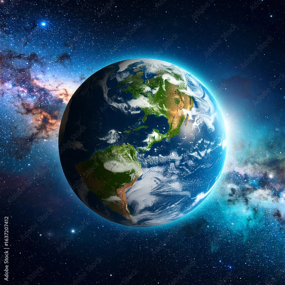 Fototapeta premium Earth in a cosmos of stars