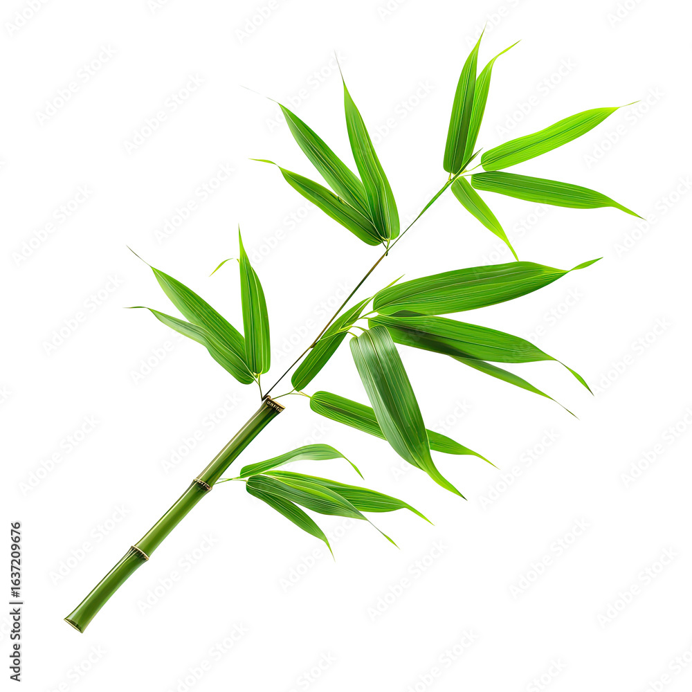 Obraz premium Bright green bamboo branch