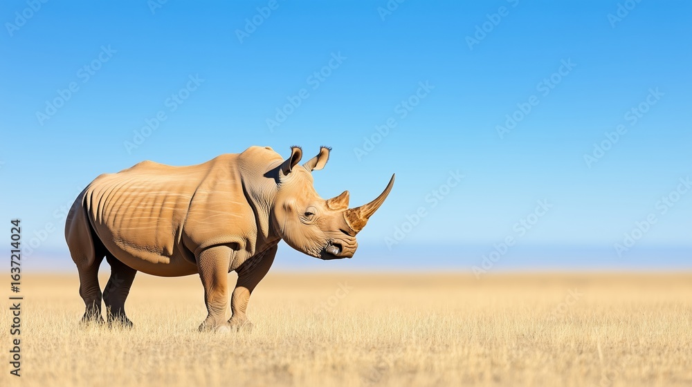 Fototapeta premium Rhino horn birds closeup wildlife animal