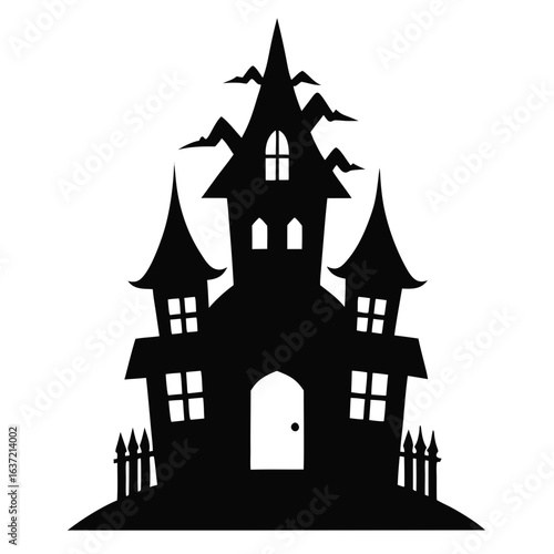 Wallpaper Mural haunted house silhouette vector illustration Torontodigital.ca