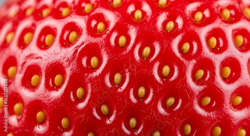 Wallpaper Mural Macro Detailed Texture of Ripe Strawberry Skin with Seeds Torontodigital.ca