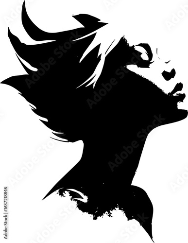 Stylized Portrait Vector Set – High-Contrast Profiles Hman Person icon vector