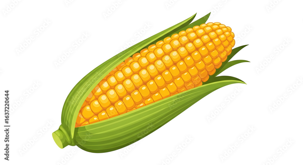Corn on the cob illustration on transparent background Corn on the cob illustration on transparent background