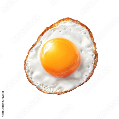 Perfectly cooked sunny-side-up egg on a black background