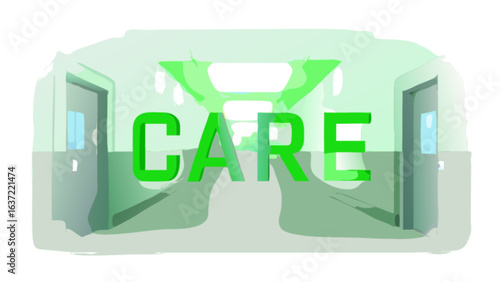 Care and support services in healthcare facilities and hospital corridors for patient well being and recovery