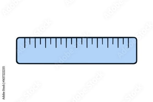 Blue School Ruler Measurement Tool Vector Illustration