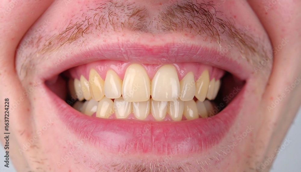Obraz premium Close-up of a person's mouth showing teeth