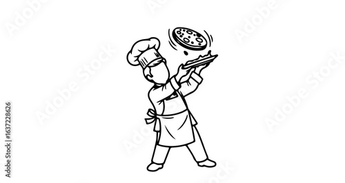 Chef tossing pizza dough in the air italian food preparation culinary arts restaurant kitchen professional 100