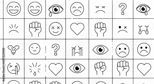 Emoji expression icon set vector collection of different emotions and feelings graphic design elements