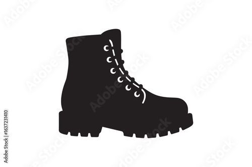 Boot icon silhouette vector with white background